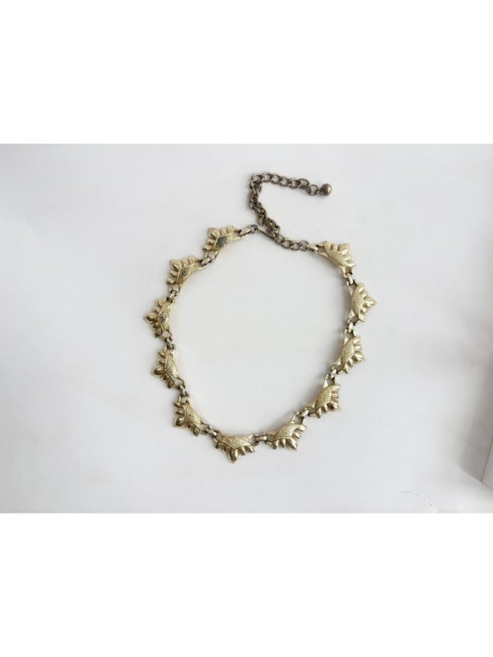 Coro Signed Gold Toned Designer Chainlink Abstract Vintage 80's Bracelet - 18" - Picture 3 of 16
